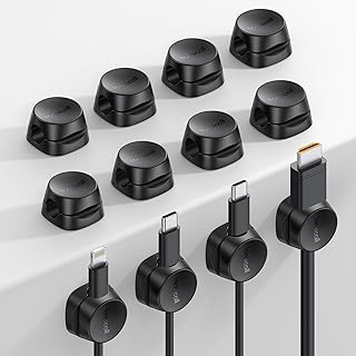 12 Pack Spring Cable Organizer Clips for Desk and Nightstand