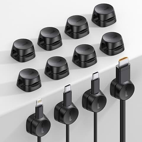 12 Pack Spring Cable Organizer Clips for Desk and Nightstand