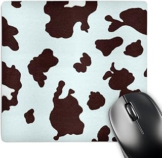 Brown and blue cow print mouse pad