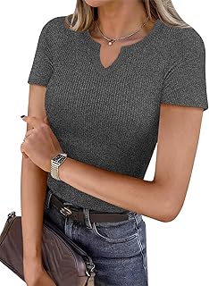 V-Neck Ribbed Crop Top for Women