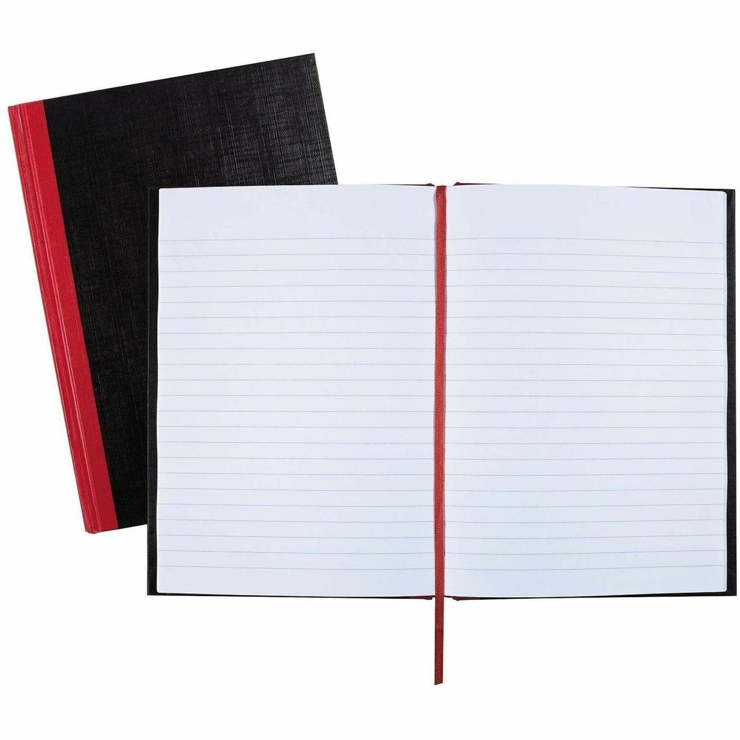 A5 Black and Red Feint Lined Notebook