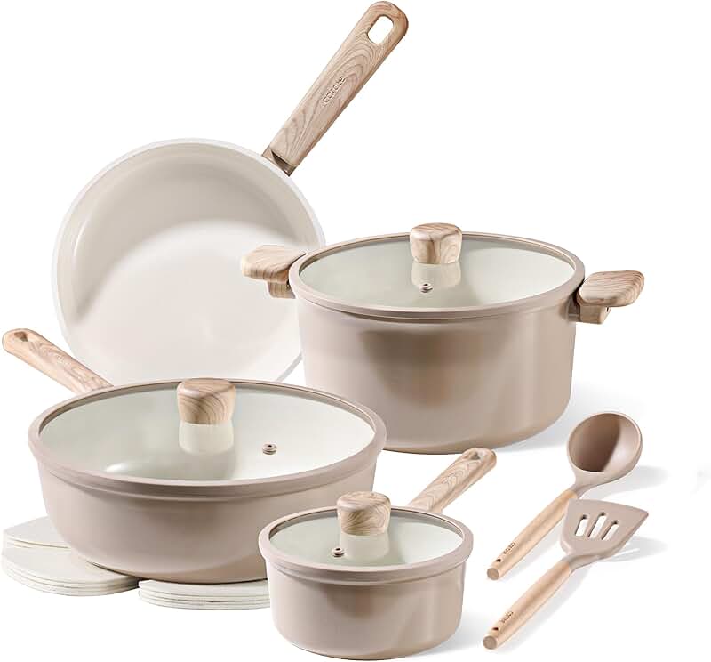 Silicone Cooking Utensil Set with Soup Spoon Spatula and Ladle
