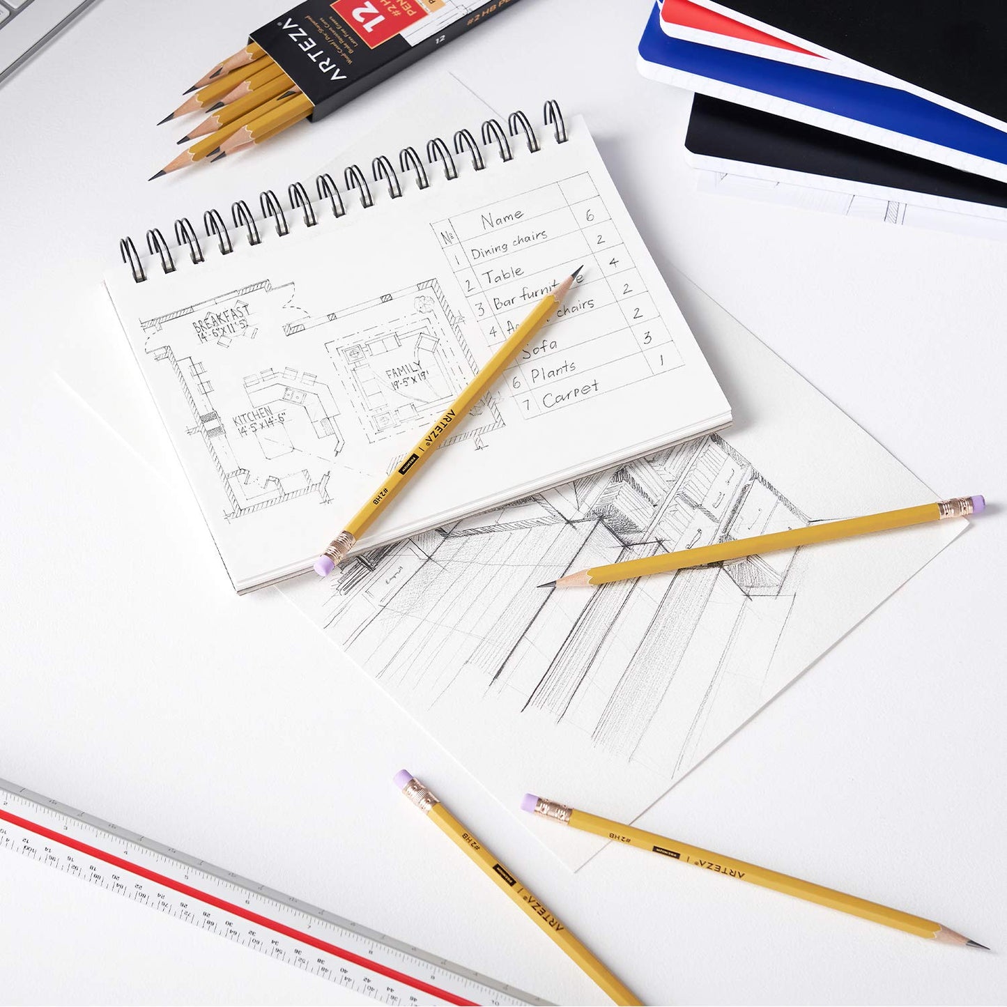Pack of 48 HB Graphite Pencils for School and Office