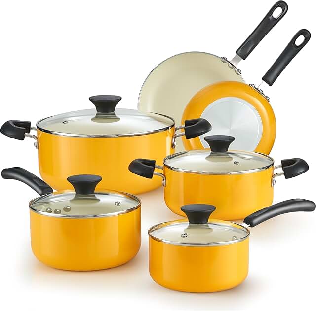 10-Piece Nonstick Ceramic Cookware Set with Lids