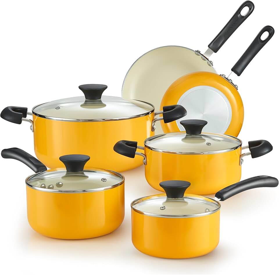 10-Piece Nonstick Ceramic Cookware Set with Lids