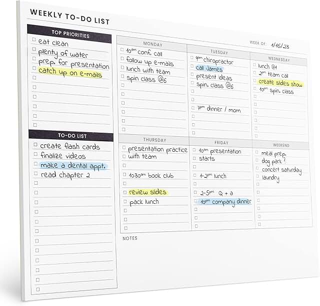 Weekly Planner Pad with To Do List and Habit Tracker