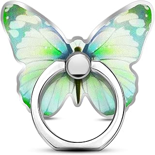 Green Metal Butterfly Phone Ring Holder with Kickstand