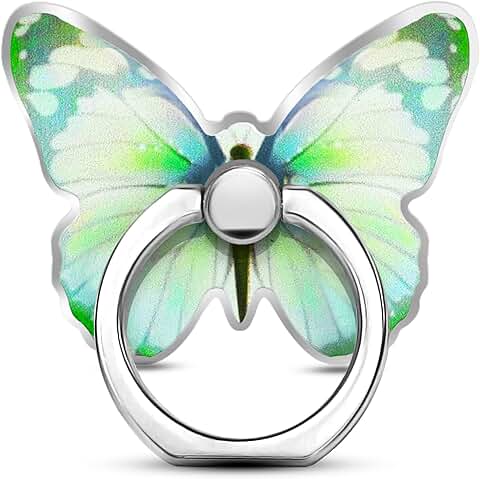 Green Metal Butterfly Phone Ring Holder with Kickstand
