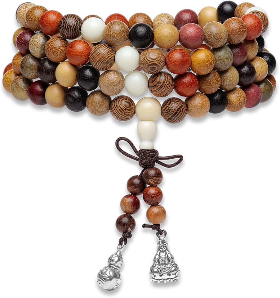 Handcrafted Wooden Bead Prayer Bracelet for Men and Women
