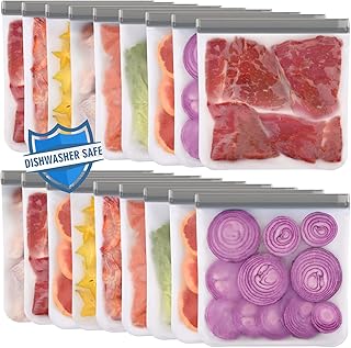 18 Reusable Gallon Freezer Bags for Food Storage