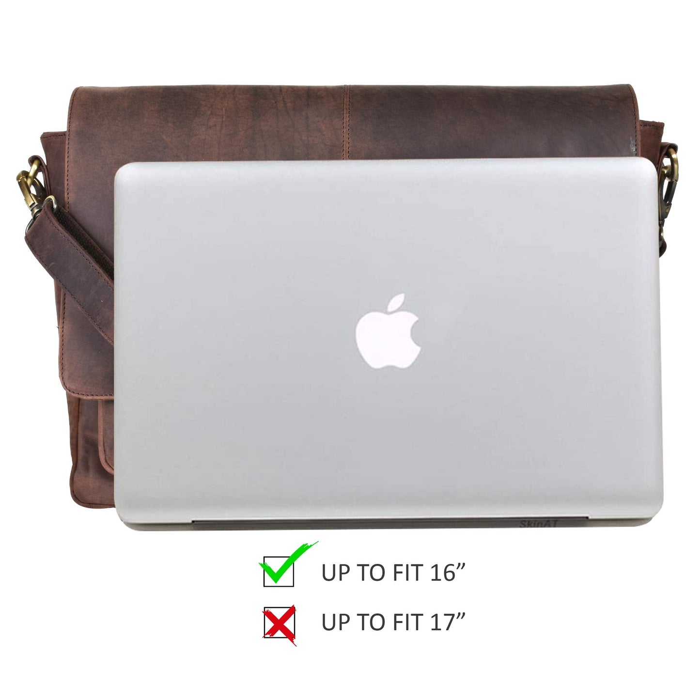 Leather Briefcase For Men Adjustable Satchel Crossbody Messenger Organizer Bag