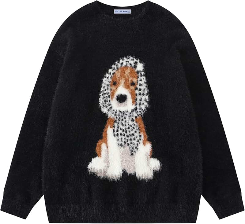 Cute Dog Graphic Oversized Knit Sweater