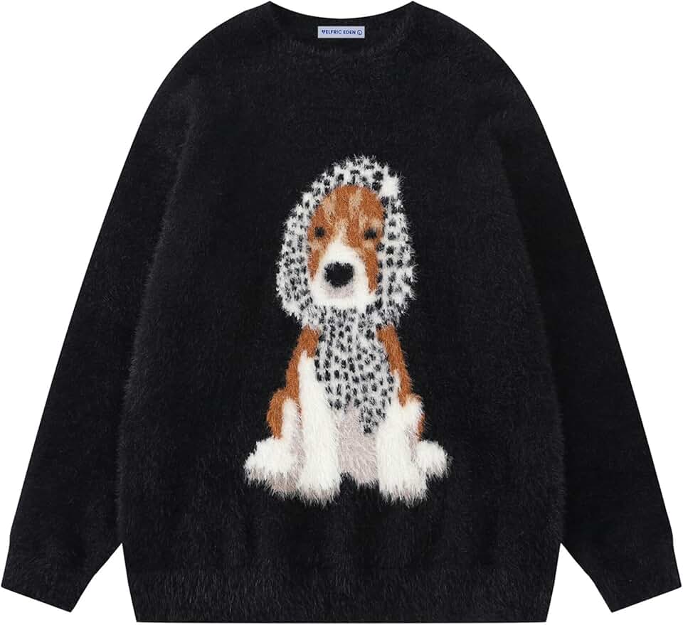 Cute Dog Graphic Oversized Knit Sweater