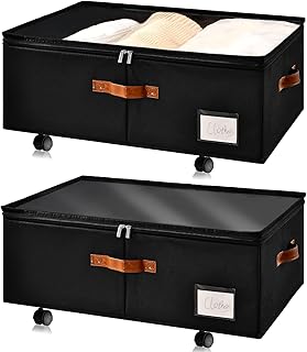 2 Pack Under Bed Storage with Clear Lid