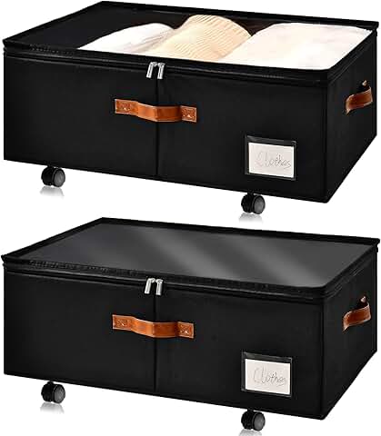 2 Pack Under Bed Storage with Clear Lid