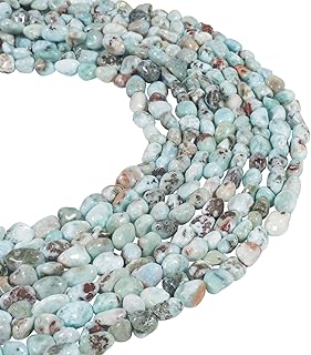 Natural Larimar Tumbled Stone Chips for Jewelry Making