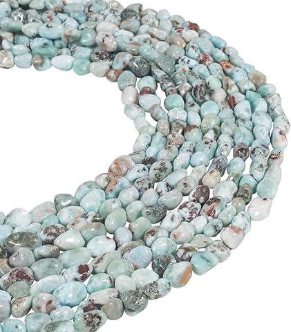 Natural Larimar Tumbled Stone Chips for Jewelry Making