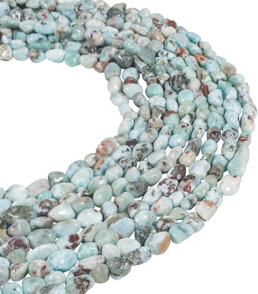 Natural Larimar Tumbled Stone Chips for Jewelry Making