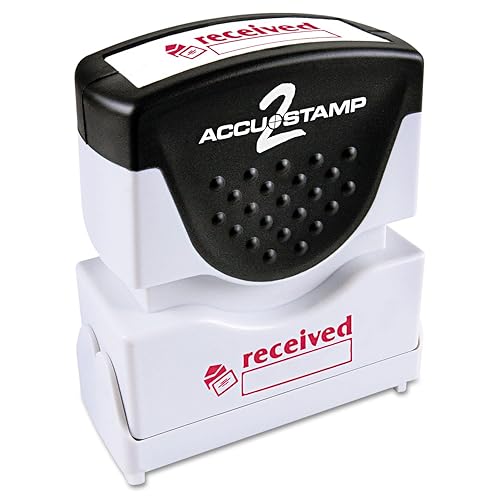 Received message stamp with shutter, red ink