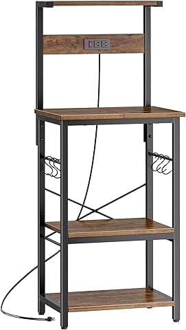 4-Tier Kitchen Storage Rack with Power Outlets