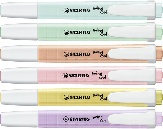 Set of 6 Pastel Swing Cool Highlighters