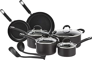 12-Piece Non-Stick Cookware Set in Black