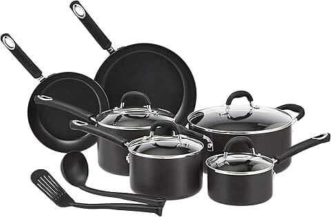 12-Piece Non-Stick Cookware Set in Black