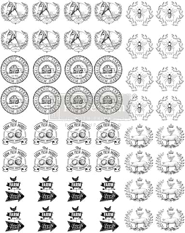 Farm Fresh Market Vintage Transfer Stickers for Crafts and Decor