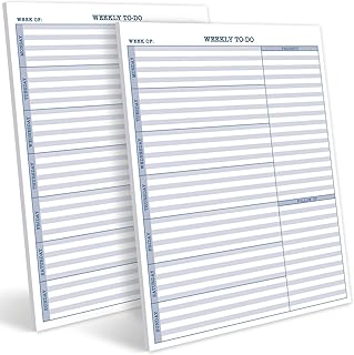 Printed Products Weekly To-Do List, 2-Pack, 8.5"x11", 50 Sheets