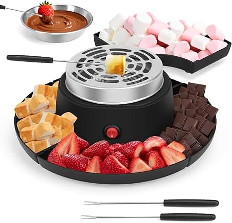 Electric S'mores Maker and Fondue Pot with Trays and Forks