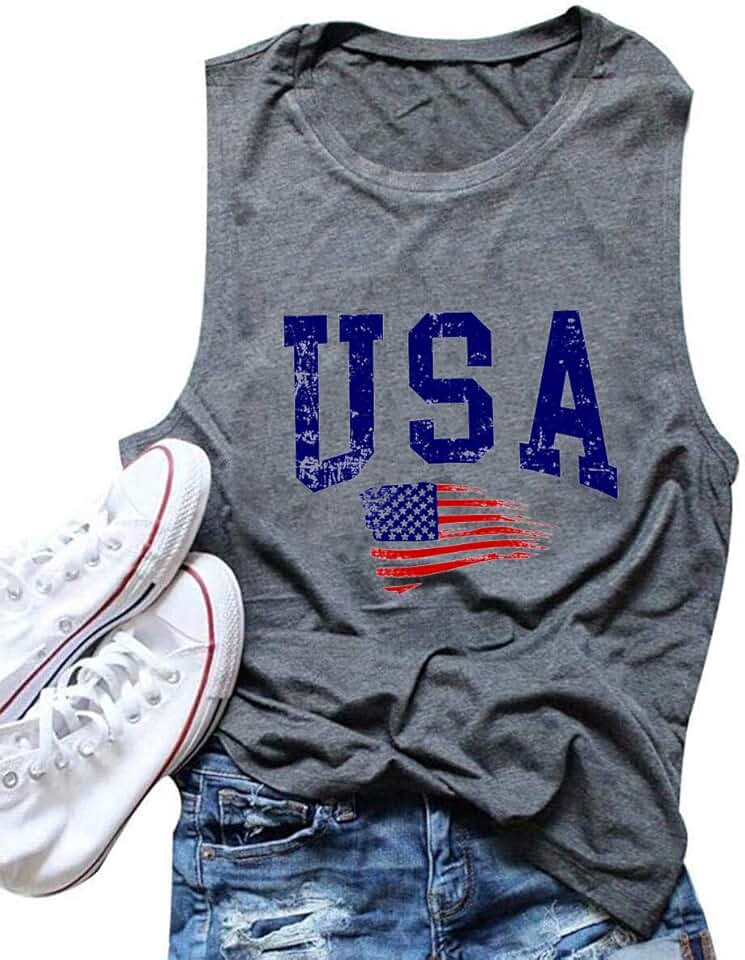 Women’s Patriotic 4th of July Star and Stripes Tank Top
