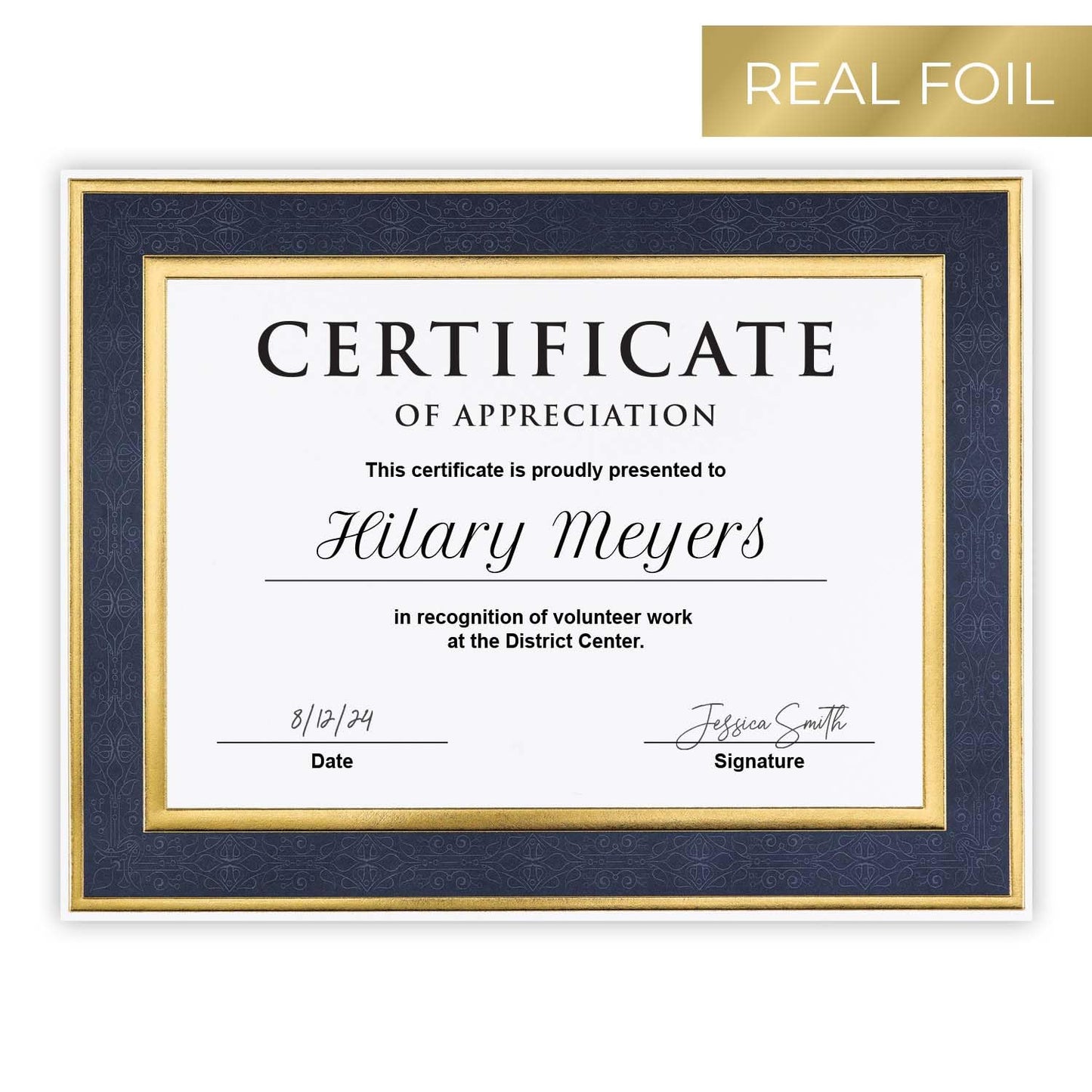 Gold Foil Certificate Paper, 8.5x11, 15 Sheets