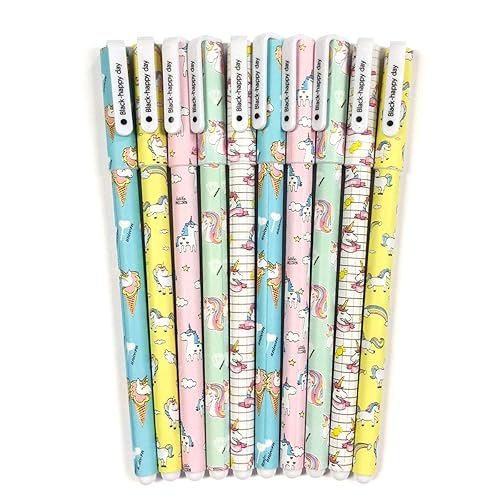 Set of 10 Unicorn Flamingo Gel Ink Pens with Fine Point