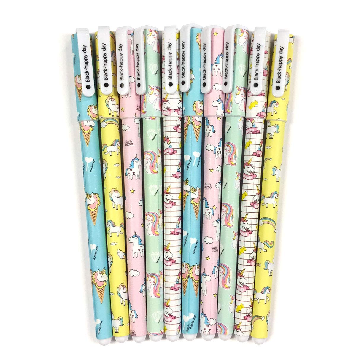 Set of 10 Unicorn Flamingo Gel Ink Pens with Fine Point