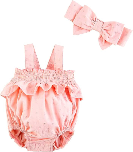 Baby Girl Dotted Bubble and Headband Set