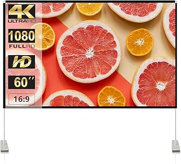 60-inch 16:9 4K HD Foldable Indoor/Outdoor Projector Screen