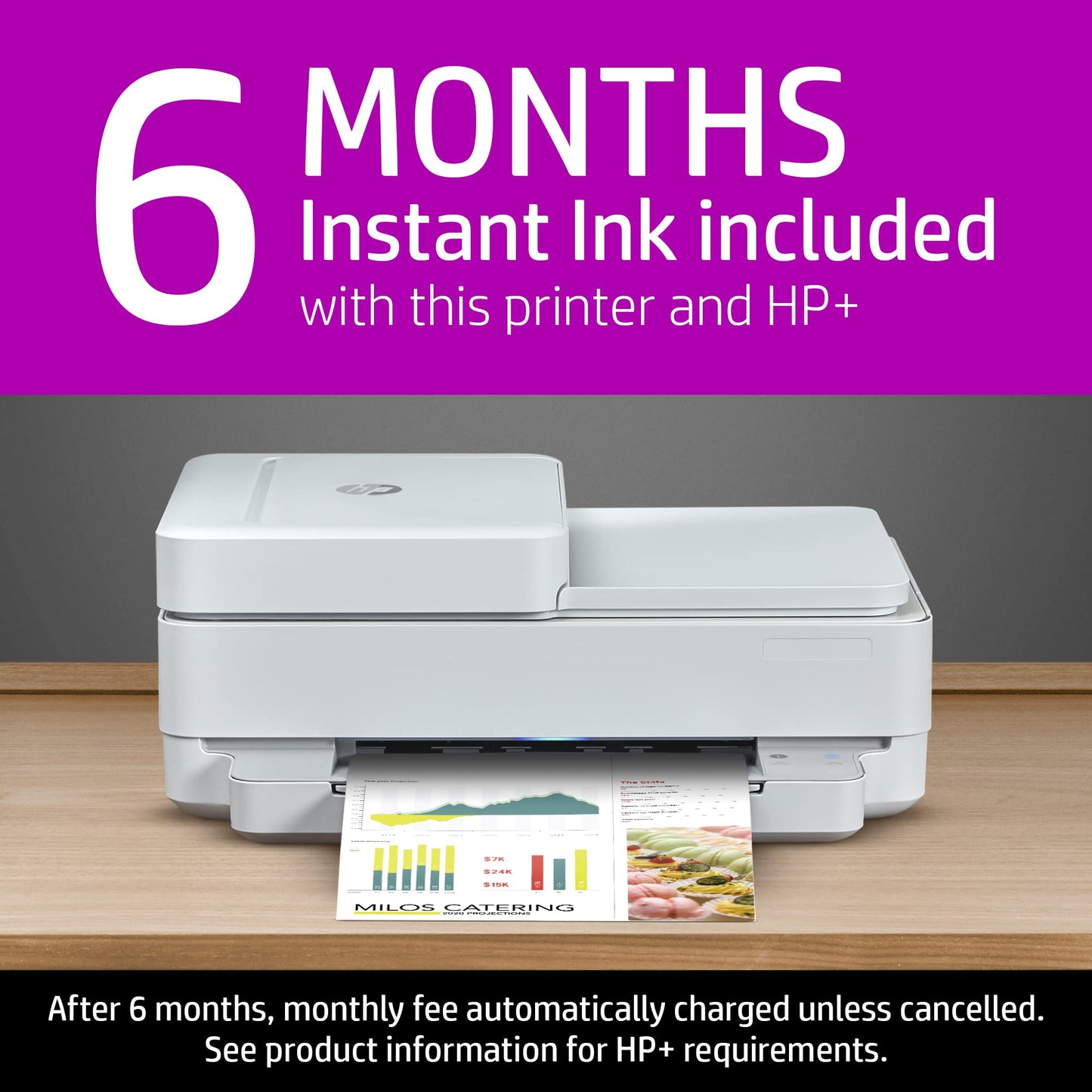 ENVY 6455e All-in-One Wireless Color Printer with bonus 6 months Instant Ink with + (223R1A)