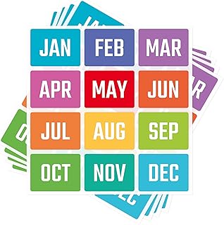 600 Color-Coding Month Stickers for Organization