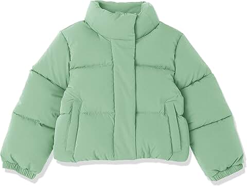 Girl's Cropped Full-Zip Puffer Jacket