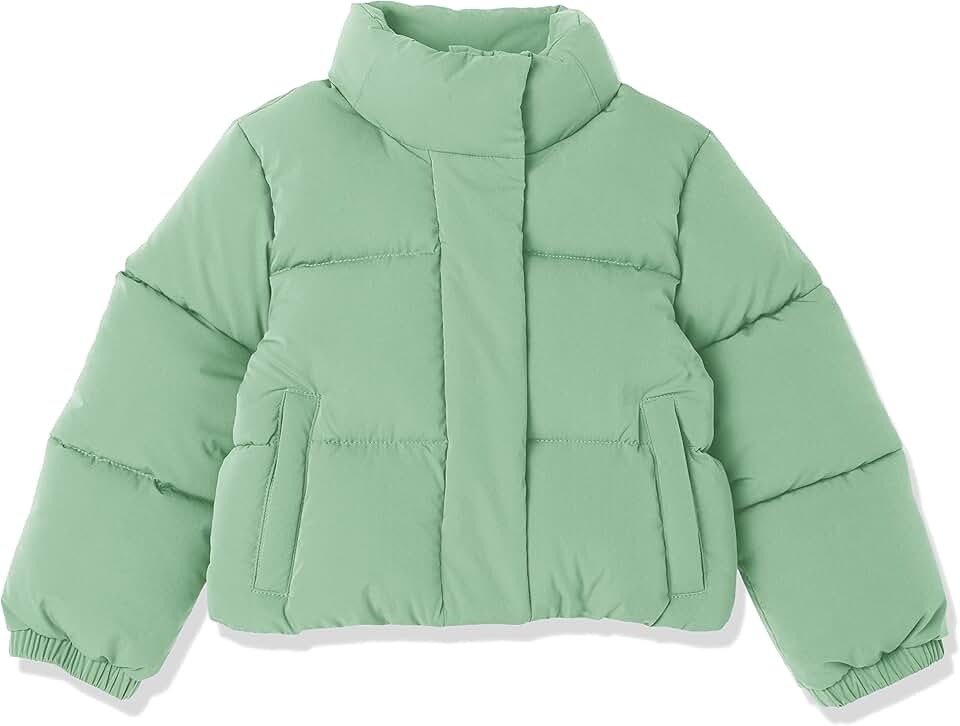 Girl's Cropped Full-Zip Puffer Jacket