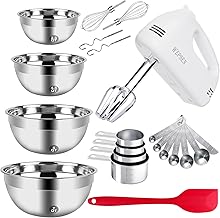 Hand Mixer with Bowls and Measuring Cups