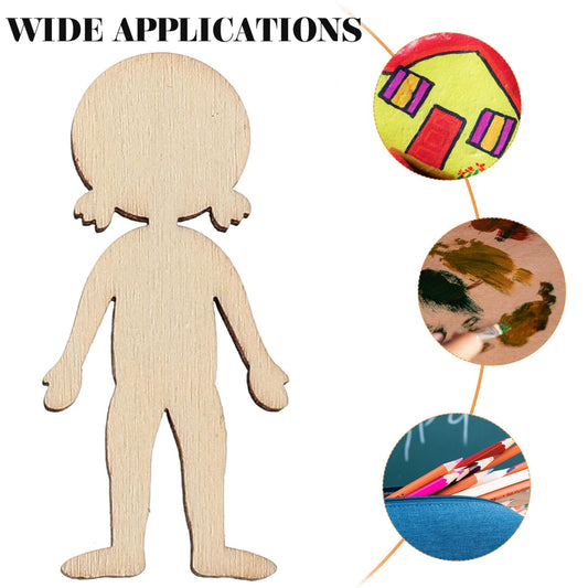Wooden Cutout Set, 50 Unfinished Shapes, Kids and Adults