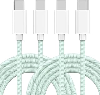 60W Braided USB C Fast Charging Cable, 2 Pack, 6ft