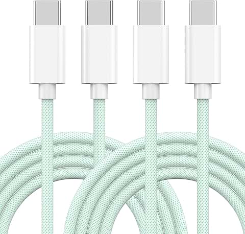 60W Braided USB C Fast Charging Cable, 2 Pack, 6ft