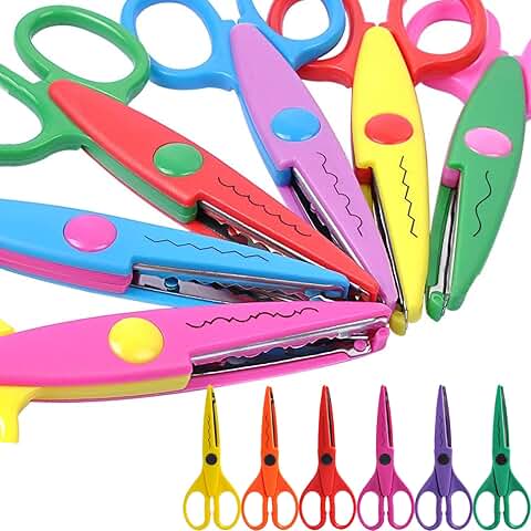 Decorative Zig Zag Safety Scissors for Kids and Adults, 12 Pack