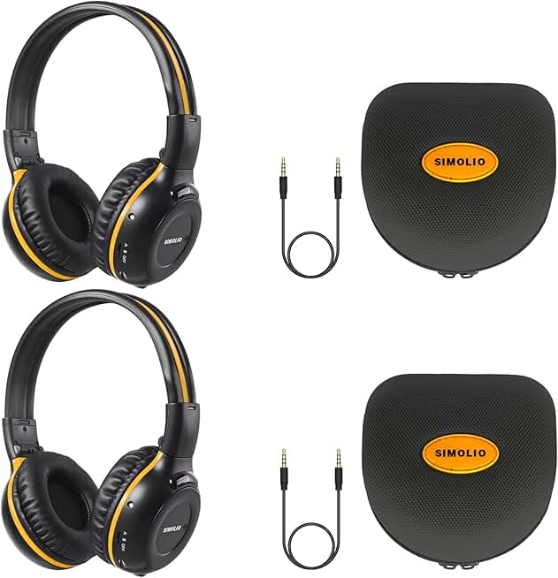 Infrared Car Headphones with AUX, 2 Pack