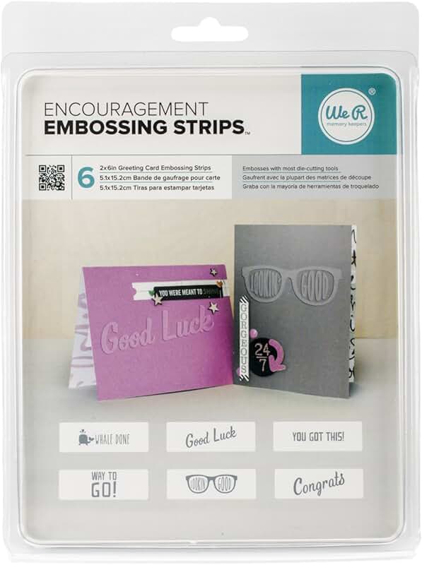 Encouragement Embossing Strips Set, 6 Pieces