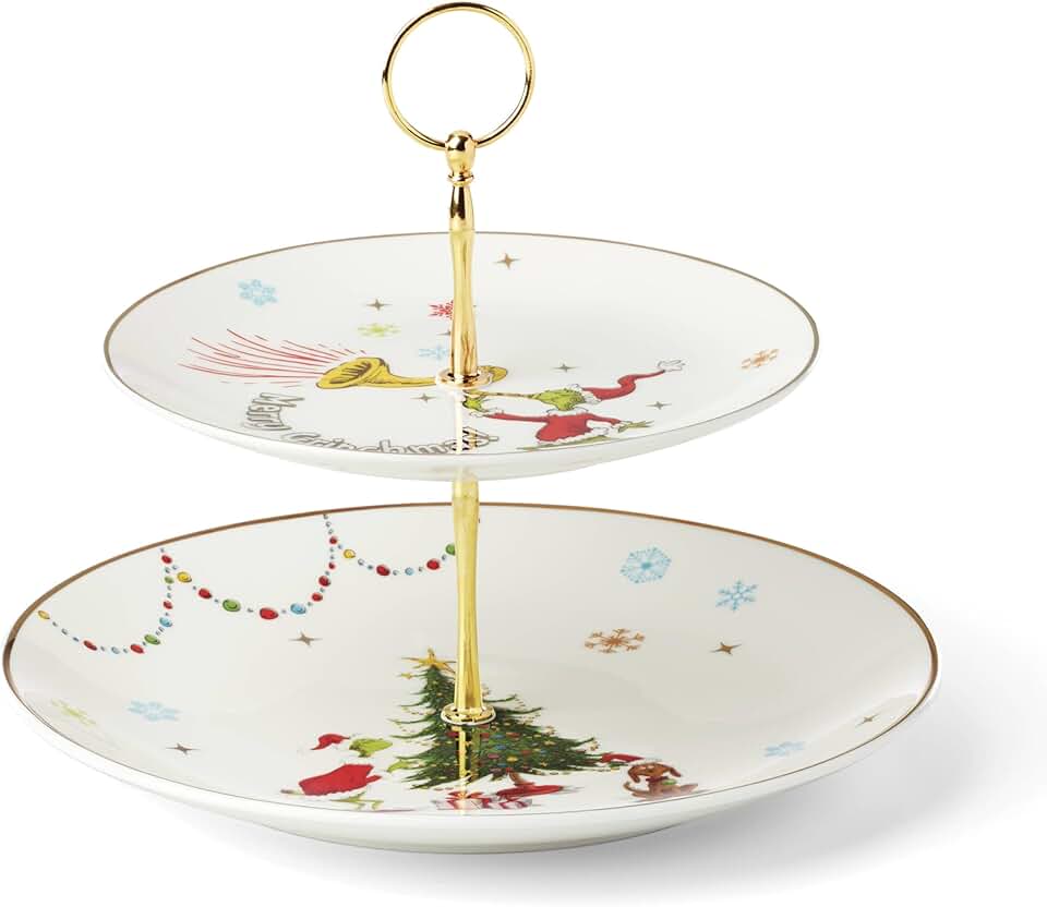Two-Tiered Grinchmas Dinnerware Server