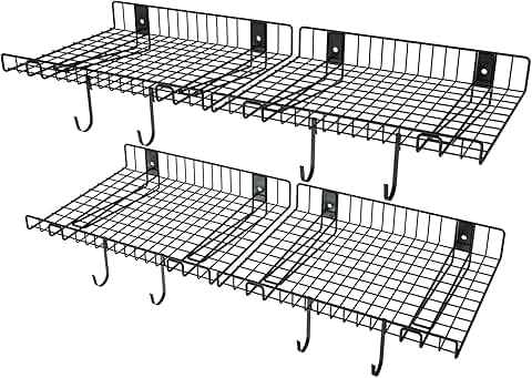 Set of Four Heavy Duty Wall Shelves for Garage and Home