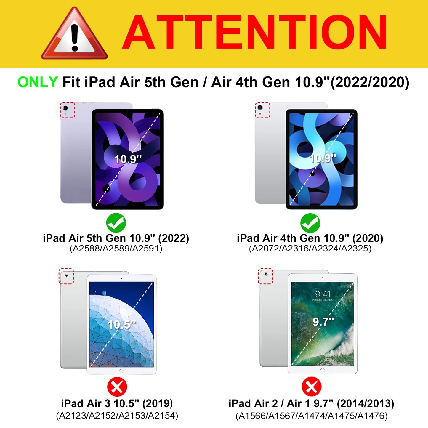 Rotating Case for iPad Air 5th Generation (2022) / iPad Air 4th Generation (2020) 10.9 Inch with Pencil Holder - 360 Degree Rotating Stand Cover with Auto Sleep/Wake, Black